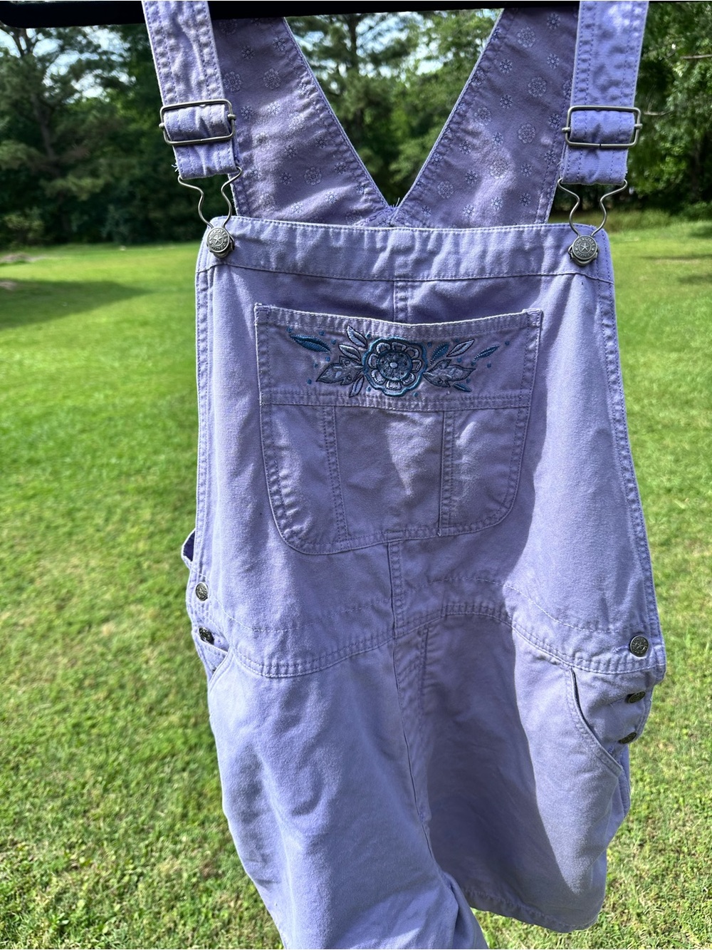 Vintage Y2K Cherokee Lavender Floral Overalls – Size XL